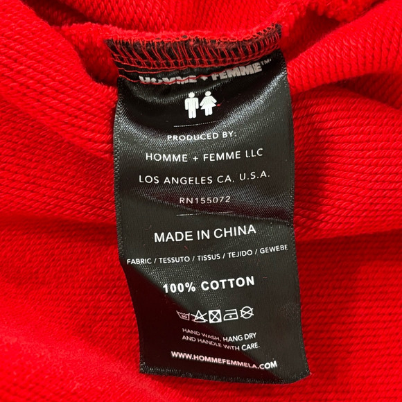 Homme + Femme Space Ship Hoodie Red Small - Picture 4 of 5